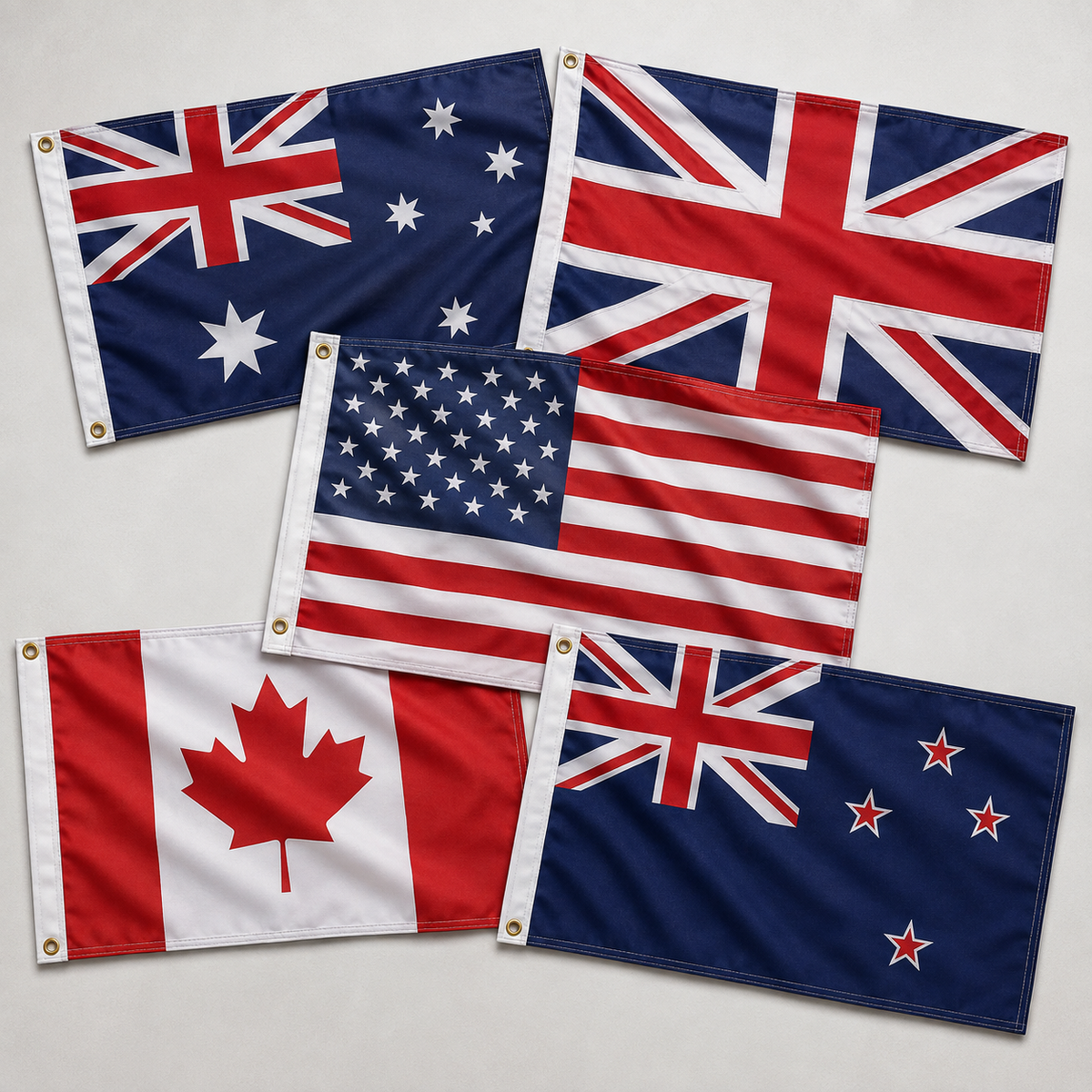 World Flags Starter Bundle — 5 Nations (90x180cm Each)