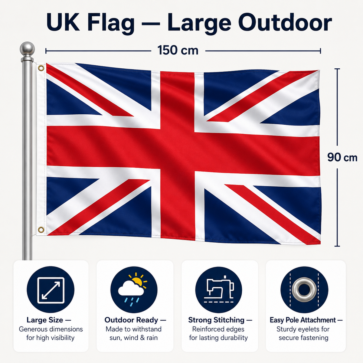 British Flag — Union Jack (90×180cm)