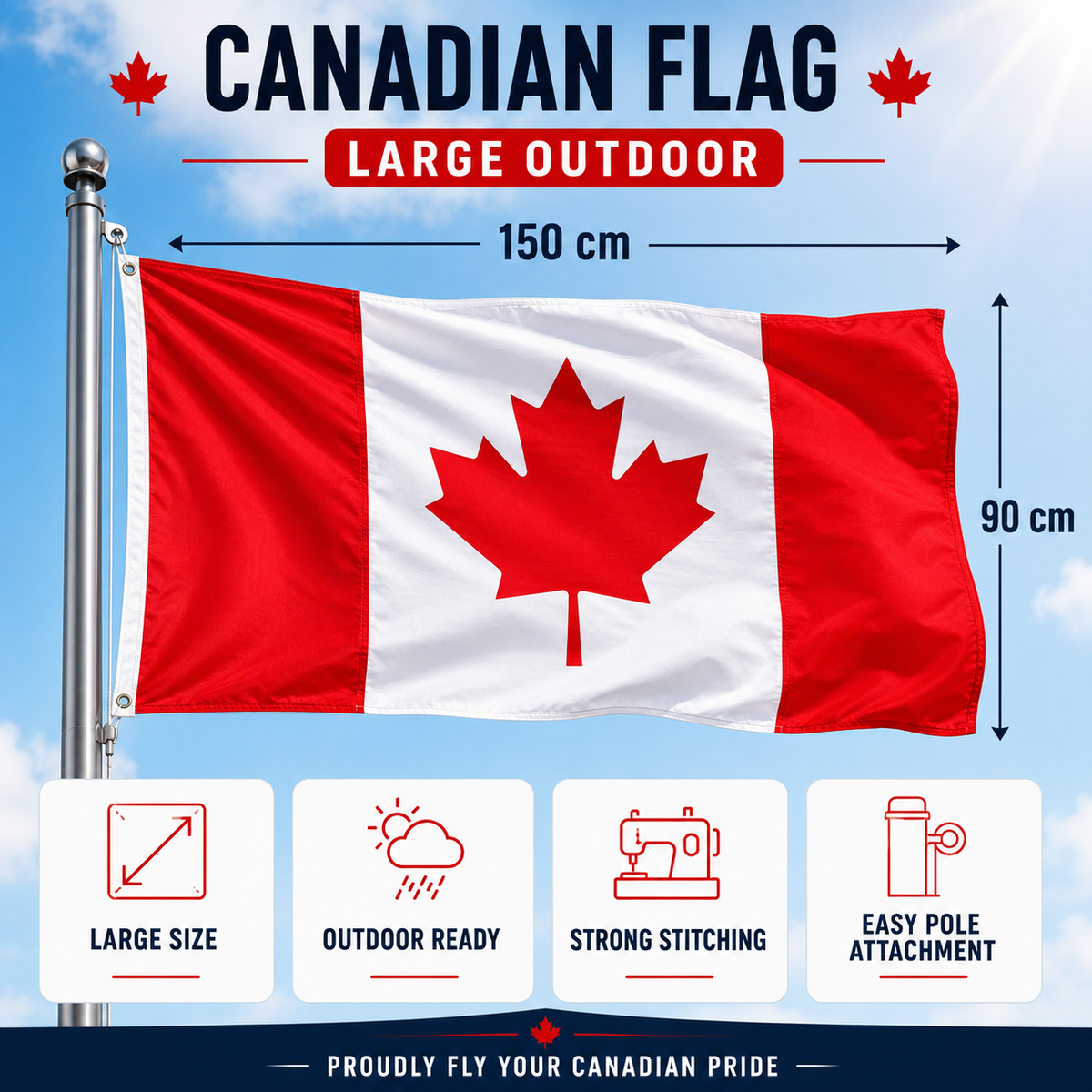 Canadian Flag — Large Outdoor (90x180cm)
